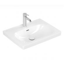 Раковина, Villeroy&Boch, Skyla, шгв 600*460*163, отверстия для смесителя-1 сквозное, 2 промаркированных, цвет-альпийский белый