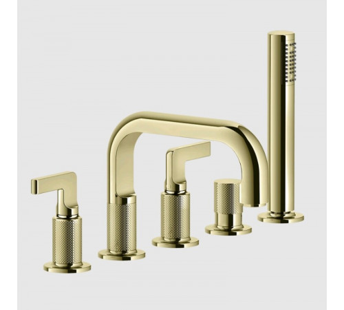 Смеситель для ванны и душа, Gessi, Inciso, цвет-Brass PVD