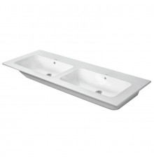 Раковина, Duravit, ME by Starck, двойная, шгв 1300*490*180, отверстия для смесителя-отсутствуют, цвет-белый шелковисто-матовый