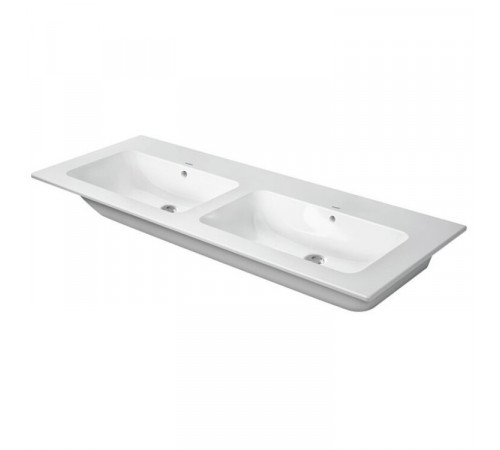 Раковина, Duravit, ME by Starck, двойная, шгв 1300*490*180, отверстия для смесителя-отсутствуют, цвет-белый шелковисто-матовый