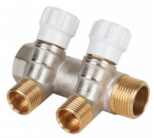 Коллектор, Premium, 3/4" x 1/2"ЕК, 2 выхода, с регулирующими вентилями