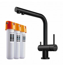 Смеситель для кухни, Omoikiri, Nagano, цвет-графит + водоочиститель PURE DROP Lite