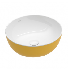 Раковина, Villeroy&Boch, Artis, шгв 430*430*130, отверстия для смесителя-отсутствуют, цвет снаружи/внутри-Indian Summer/белый