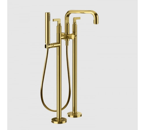 Смеситель для ванны и душа, Gessi, Inciso, напольный, цвет-Gold PVD