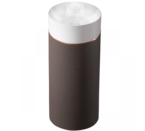 Раковина, Villeroy&Boch, Octagon, шгв 400*400*950, c пьедесталом, отверстия для смесителя-отсутствуют, цвет раковины/пьедестала-белый/Mocha Leather