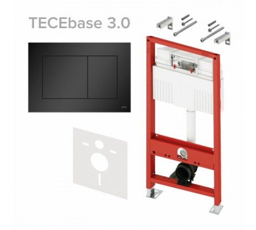 Инсталляция, TECE, TECEbase 3.0, для унитаза, шгв 500*230*1320, клавиша-TECEnow, цвет клавиши-черный матовый