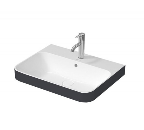 Раковина, Duravit, Happy D.2 Plus, шгв 600*400*195, отверстия для смесителя-1, цвет-белый/Anthracite Matt