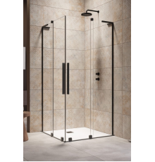 Дверь, Radaway, Furo SL, шв 900*2000, петли-слева, черный матовый, цвет стекла-прозрачный, Easy Clean