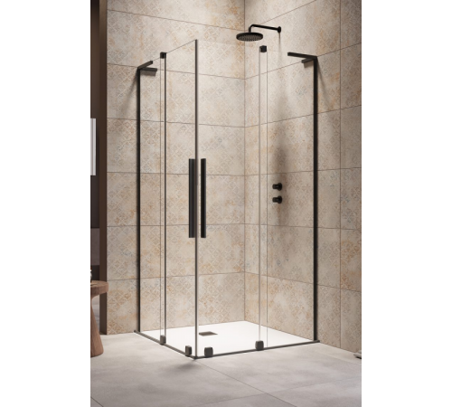 Дверь, Radaway, Furo SL, шв 900*2000, петли-слева, черный матовый, цвет стекла-прозрачный, Easy Clean