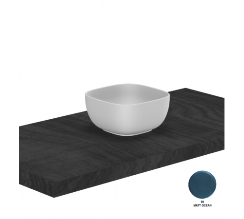 Раковина, Scarabeo, Glam, шгв 225*225*110, отверстия для смесителя-отсутствуют, цвет-Ocean matt