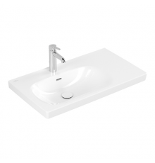 Раковина, Villeroy&Boch, Skyla, шгв 800*460*160, отверстия для смесителя-1 сквозное, 2 промаркированных, цвет-альпийский белый