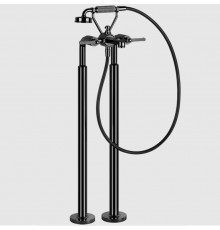 Смеситель для ванны и душа, Gessi, VENTI20, напольный, цвет-Black Metal PVD