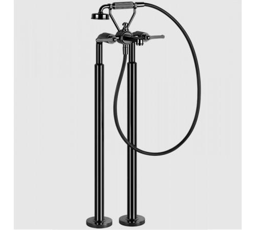 Смеситель для ванны и душа, Gessi, VENTI20, напольный, цвет-Black Metal PVD