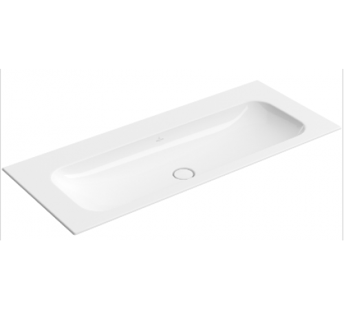 Раковина, Villeroy&Boch, Finion, шгв 1200*500*100, отверстия для смесителя-отсутствуют, CeramicPlus, цвет-альпийский белый