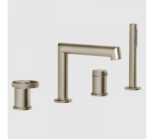 Смеситель для ванны и душа, Gessi, Anello, цвет-Finox Brushed Nickel