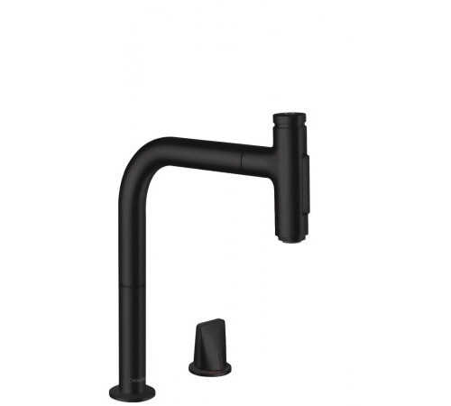 Смеситель для кухни, Hansgrohe, Metris Select M71, sBox, цвет-черный матовый