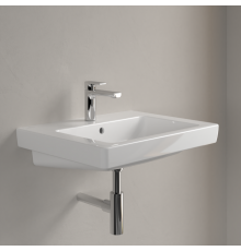 Раковина, Villeroy&Boch, Subway 2.0, шгв 600*470*150, отверстия для смесителя-1 сквозное, 2 промаркированных, цвет-альпийский белый