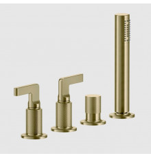 Смеситель для ванны и душа, Gessi, Inciso, на 2 потребителя, цвет-Brushed Brass PVD