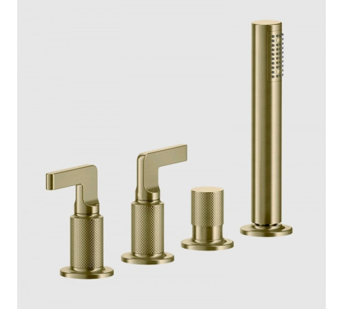 Смеситель для ванны и душа, Gessi, Inciso, на 2 потребителя, цвет-Brushed Brass PVD