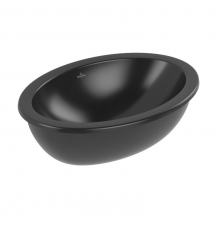 Раковина, Villeroy&Boch, Loop&Friends, шгв 560*380*220, отверстия для смесителя-отсутствуют, CeramicPlus, цвет-Pure Black