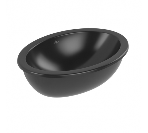 Раковина, Villeroy&Boch, Loop&Friends, шгв 560*380*220, отверстия для смесителя-отсутствуют, CeramicPlus, цвет-Pure Black