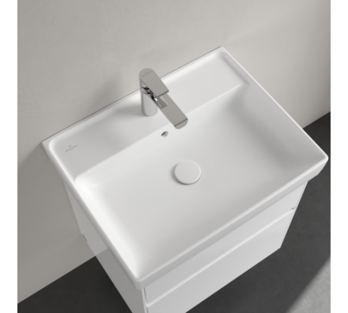 Раковина, Villeroy&Boch, Collaro, шгв 600*470*160, отверстия для смесителя-1 сквозное, 2 промаркированных, цвет-альпийский белый