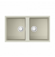 Мойка, OMOIKIRI, Kitagawa, шгв 836*488*200, отверстия для смесителя-2 промаркированных, чаши-2, цвет-белый