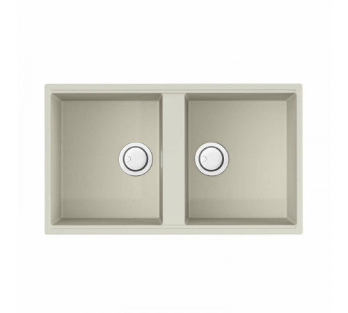 Мойка, OMOIKIRI, Kitagawa, шгв 836*488*200, отверстия для смесителя-2 промаркированных, чаши-2, цвет-белый