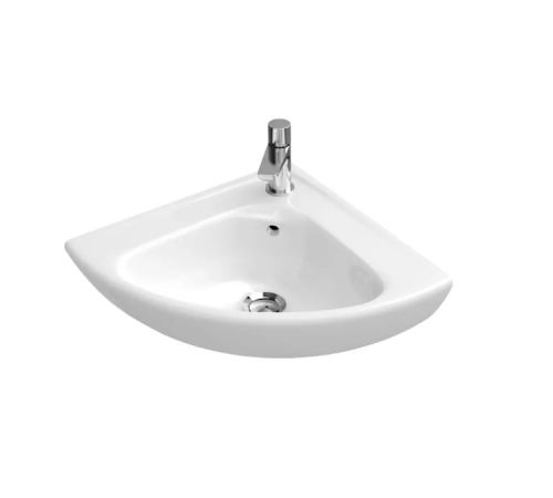 Раковина, Villeroy&Boch, O'Novo, шг 550*415, отверстия для смесителя-1, CeramicPlus, цвет-альпийский белый
