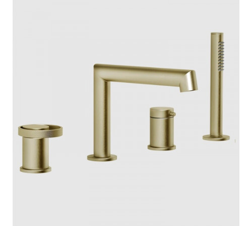 Смеситель для ванны и душа, Gessi, Anello, цвет-Brushed Brass PVD