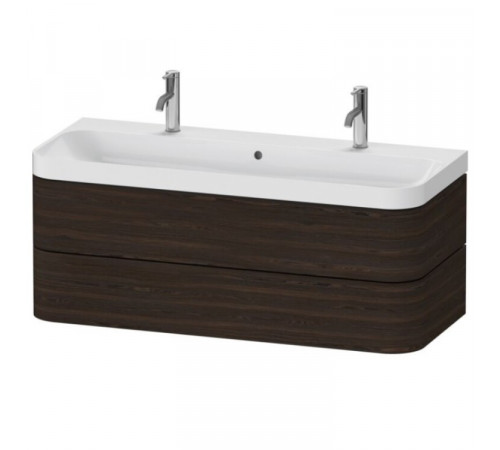 Тумба под раковину, Duravit, Happy D.2 Plus, шгв 1175*490*480, раковина-в комплекте, цвет-орех брашированный