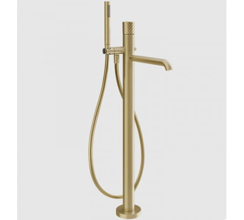 Смеситель для ванны и душа, Gessi, Habito Intreccio, напольный, цвет-Brushed Brass PVD