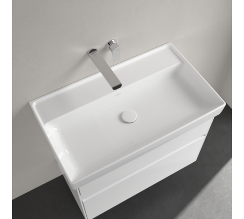 Раковина, Villeroy&Boch, Collaro, шгв 800*470*160, отверстия для смесителя-отсутствуют, CeramicPlus, цвет-альпийский белый