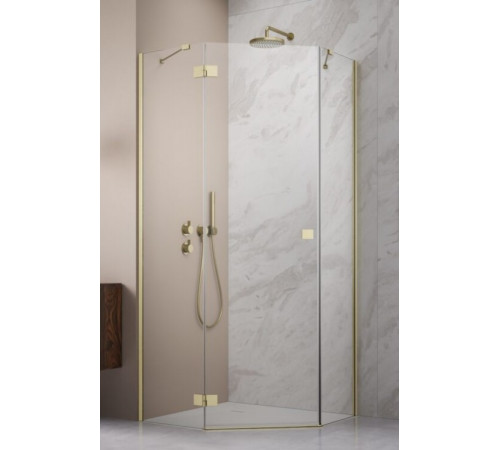 Дверь, Radaway, Essenza PTJ, шв 620*2000, петли-слева, brushed gold, цвет стекла-прозрачный, Easy Clean