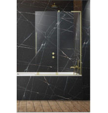Шторка на ванну, Radaway, Furo SL, шв 538*1500, петли-справа, цвет фурнитуры-золото матовое (брашированное), цвет стекла-прозрачный, Easy Clean