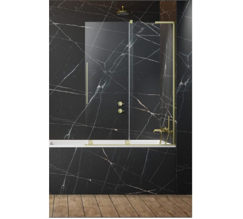 Шторка на ванну, Radaway, Furo SL, шв 538*1500, петли-справа, цвет фурнитуры-золото матовое (брашированное), цвет стекла-прозрачный, Easy Clean