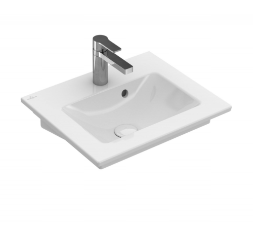 Раковина, Villeroy&Boch, Venticello, шгв 500*420*100, отверстия для смесителя-1, CeramicPlus, цвет-камень белый (Stone White)