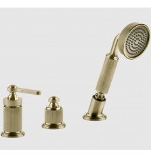 Смеситель для ванны и душа, Gessi, VENTI20, на 2 потребителя, цвет-Brushed Brass PVD