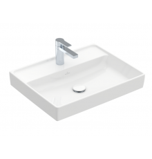 Раковина, Villeroy&Boch, Collaro, шгв 600*470*160, отверстия для смесителя-1 сквозное, 2 промаркированных, цвет-альпийский белый