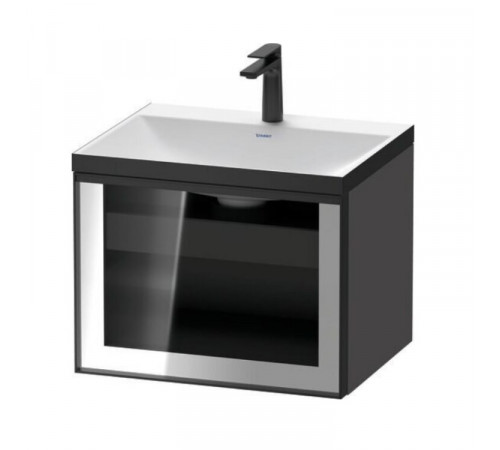 Тумба под раковину, Duravit, Vitrium, шгв 600*479*443, вырез под смеситель-один, цвет-серый глянцевый (Parsol)