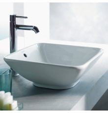 Раковина, Duravit, ME by Starck, шгв 420*420*165, отверстия для смесителя-отсутствуют, цвет-белый