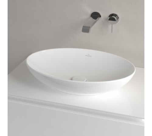 Раковина, Villeroy&Boch, Loop&Friends, шгв 560*380*120, отверстия для смесителя-отсутствуют, цвет-альпийский белый