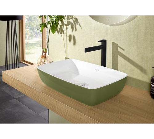 Раковина, Villeroy&Boch, Artis, шгв 580*385*130, отверстия для смесителя-отсутствуют, цвет снаружи/внутри-Bordeaux/белый