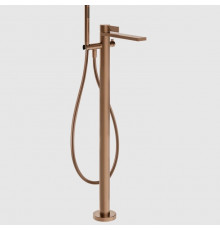 Смеситель для ванны и душа, Gessi, Inverso Rigato, напольный, цвет-Copper Brushed PVD