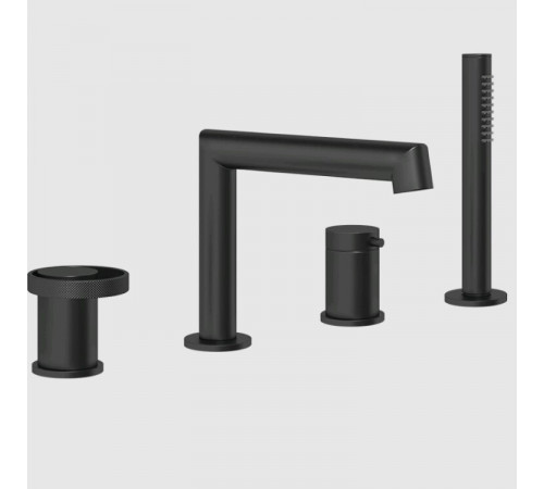 Смеситель для ванны и душа, Gessi, Anello, цвет-черный матовый