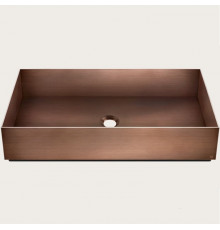 Раковина, Gessi, шгв 600*350*125, отверстия для смесителя-отсутствуют, цвет-Copper Brushed PVD