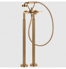 Смеситель для ванны и душа, Gessi, VENTI20, напольный, цвет-Warm Bronze Brushed PVD