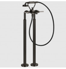 Смеситель для ванны и душа, Gessi, VENTI20, напольный, цвет-Black Metal Brushed PVD
