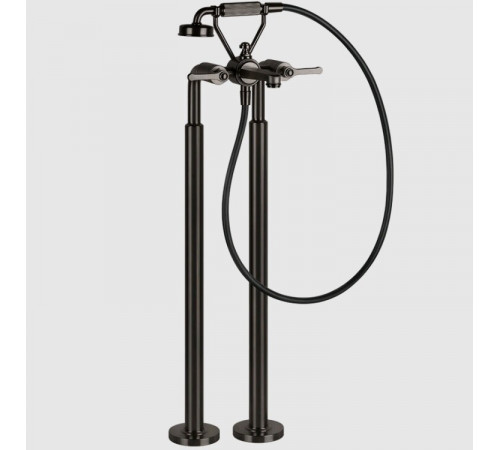 Смеситель для ванны и душа, Gessi, VENTI20, напольный, цвет-Black Metal Brushed PVD