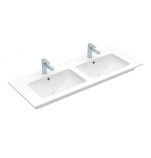 Раковина, Villeroy&Boch, Venticello, двойная, шгв 1300*500*120, отверстия для смесителя-2 сквозных, 4 промаркированных, CeramicPlus, цвет-альп. белый